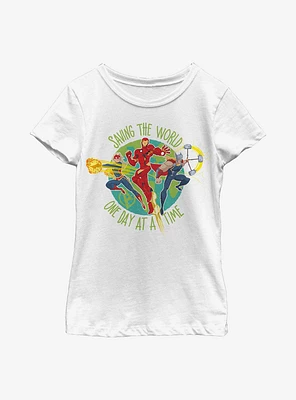 Marvel Avengers Saving The World Youth Girls T-Shirt