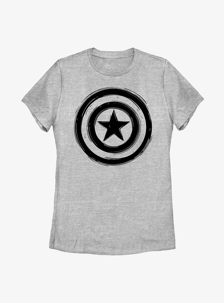 Marvel Captain America Woodcut Cap Womens T-Shirt