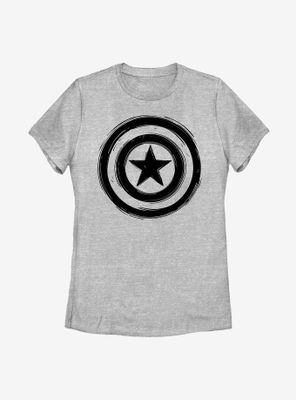 Marvel Captain America Woodcut Cap Womens T-Shirt