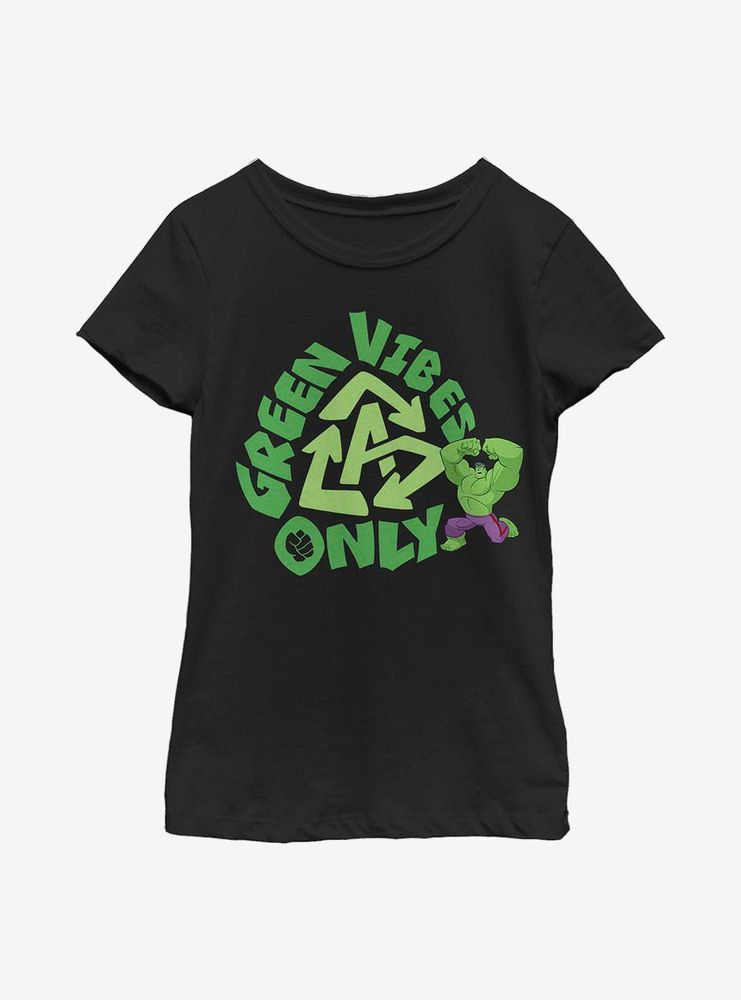 Marvel Hulk Green Vibes Youth Girls T-Shirt