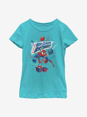 Marvel Spider-Man Web Slinging Birthday Youth Girls T-Shirt