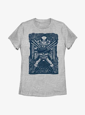 Marvel Wolverine Stencil Womens T-Shirt