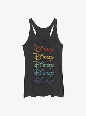 Disney Classic Rainbow Stacked Logo Girls Tank