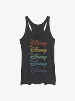 Disney Classic Rainbow Stacked Logo Girls Tank