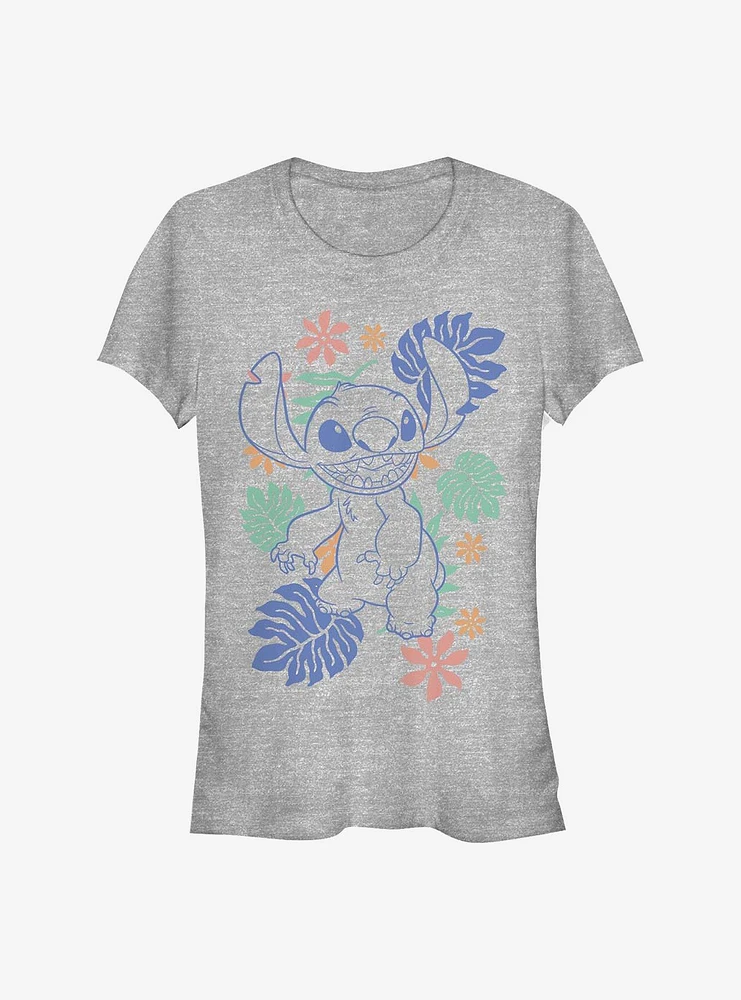 Disney Lilo & Stitch Retro Tropical Tonal Girls T-Shirt