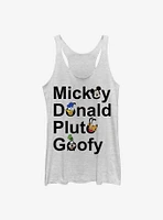 Disney Mickey Mouse & Friends Stacked Names Girls Tank Top