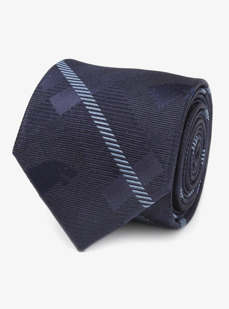 Game of Thrones Stark Direwolf Blue Plaid Silk Tie