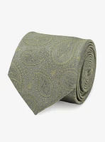 Star Wars Yoda Paisley Sage Green Silk Tie