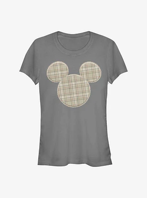 Disney Mickey Mouse Plaid Patch Girls T-Shirt