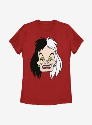 Disney 101 Dalmatians Cruella Big Face Womens T-Shirt