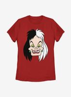 Disney 101 Dalmatians Cruella Big Face Womens T-Shirt