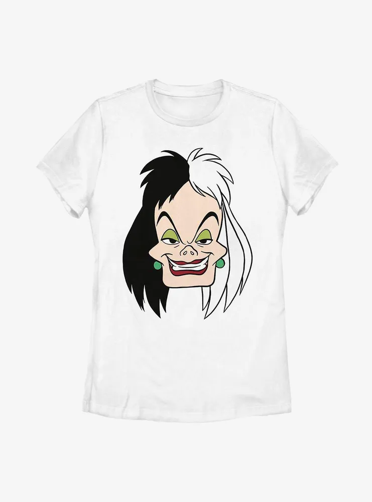 Disney 101 Dalmatians Cruella Big Face Womens T-Shirt