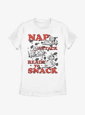 Disney 101 Dalmatians Nap Attack Snack Pups Womens T-Shirt