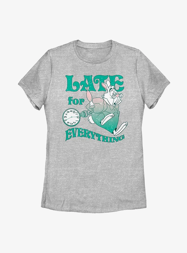 Disney Alice Wonderland Late White Rabbit Womens T-Shirt
