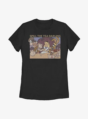 Disney Alice Wonderland Spill The Tea Womens T-Shirt