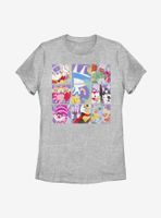 Disney Alice Wonderland Wonder Art Blocks Womens T-Shirt
