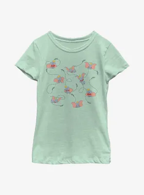 Disney Dumbo Ditsy Youth Girls T-Shirt