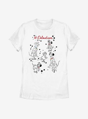 Disney 101 Dalmatians Puppy Names Womens T-Shirt