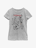 Disney 101 Dalmatians Puppy Names Youth Girls T-Shirt