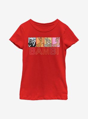 Disney Bambi Characters Box Up Youth Girls T-Shirt