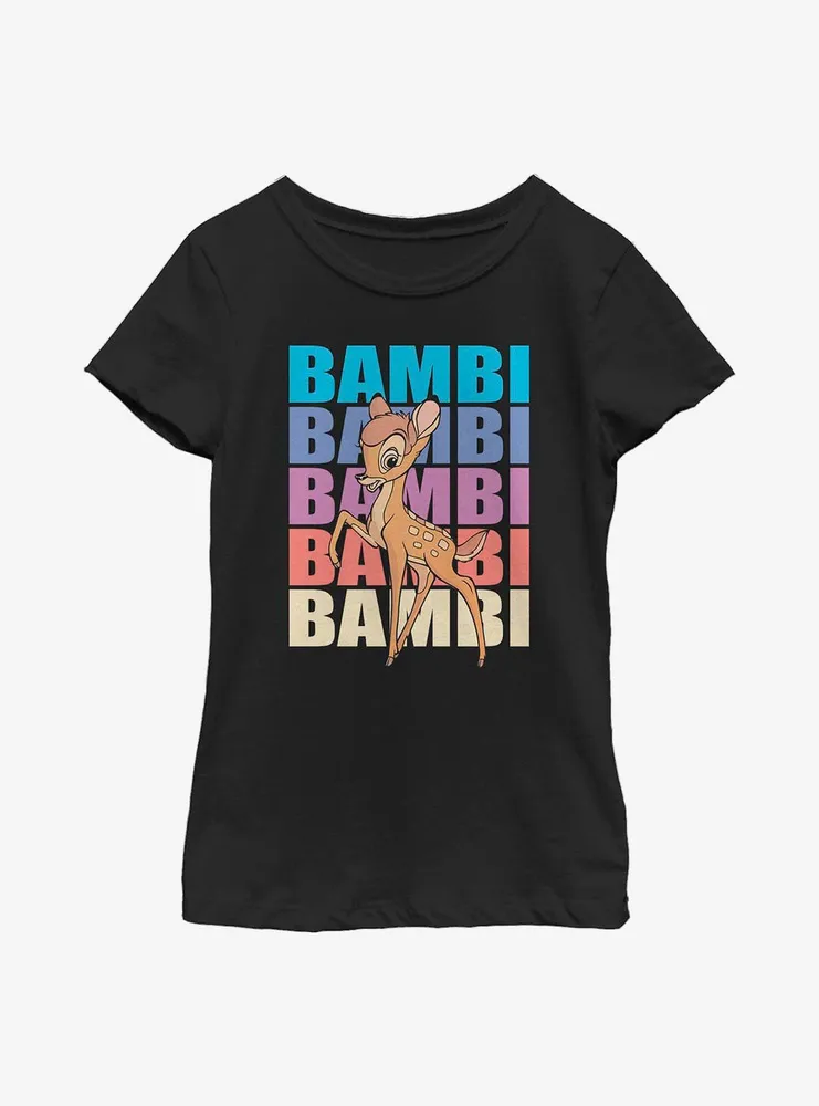 Disney Bambi Name Stacked Youth Girls T-Shirt