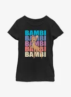 Disney Bambi Name Stacked Youth Girls T-Shirt
