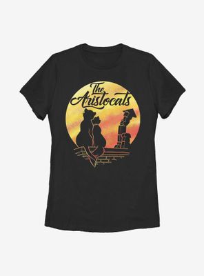 Disney The Aristocats Moon Silhouette Womens T-Shirt