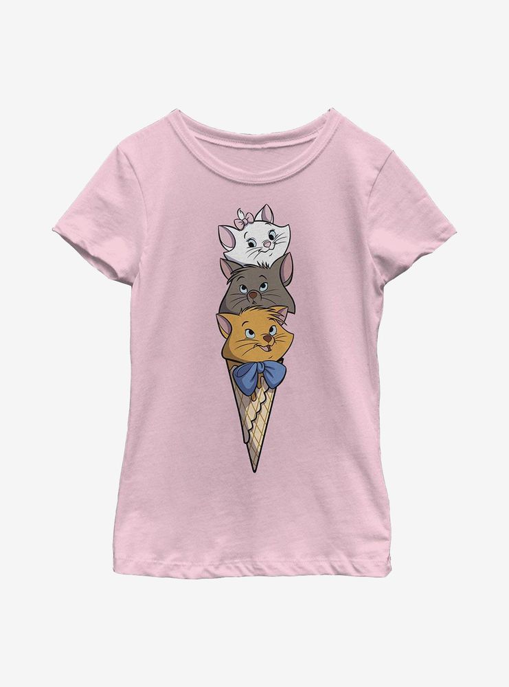 Disney The Aristocats Kitten Ice Cream Stack Youth Girls T-Shirt