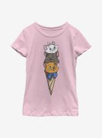 Disney The Aristocats Kitten Ice Cream Stack Youth Girls T-Shirt