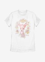 Disney Bambi Watercolor Floral Womens T-Shirt