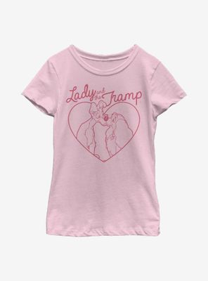 Disney Lady And The Tramp Love Pups Youth Girls T-Shirt