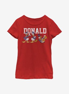 Disney Donald Duck Poses Youth Girls T-Shirt