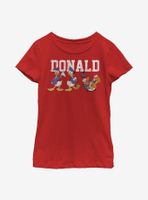 Disney Donald Duck Poses Youth Girls T-Shirt