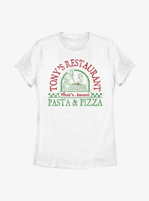 Disney Lady And The Tramp Tony's Pasta & Pizza Womens T-Shirt