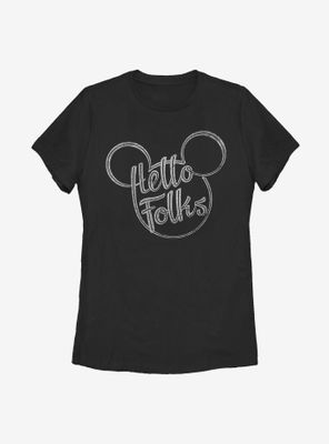 Disney Mickey Mouse Hello Folks Womens T-Shirt