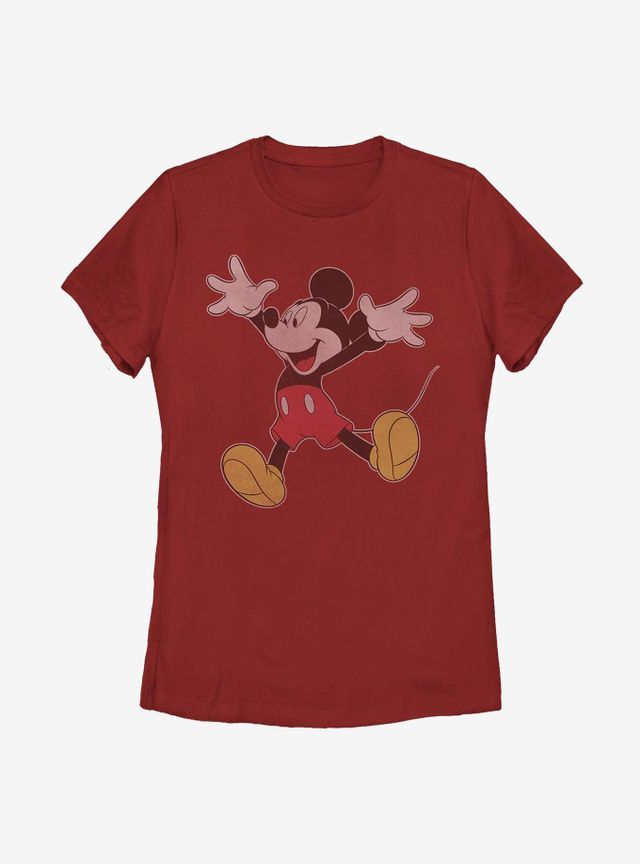 Skinnydip London Juniors Womens Crew Neck Short Sleeve Mickey Mouse Graphic  T-Shirt