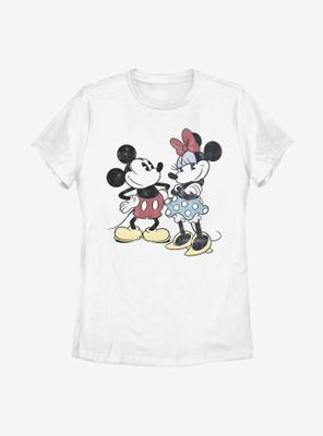 Disney Mickey Mouse Minnie Retro Womens T-Shirt