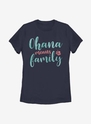 Disney Lilo And Stitch Ohana Script Womens T-Shirt
