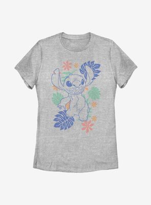 Disney Lilo And Stitch Retro Tropical Tonal Womens T-Shirt