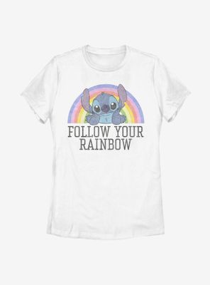 Disney Lilo And Stitch Follow Your Rainbow Womens T-Shirt