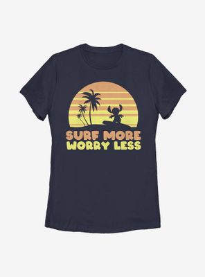 Disney Lilo And Stitch Surf More Worry Less Womens T-Shirt