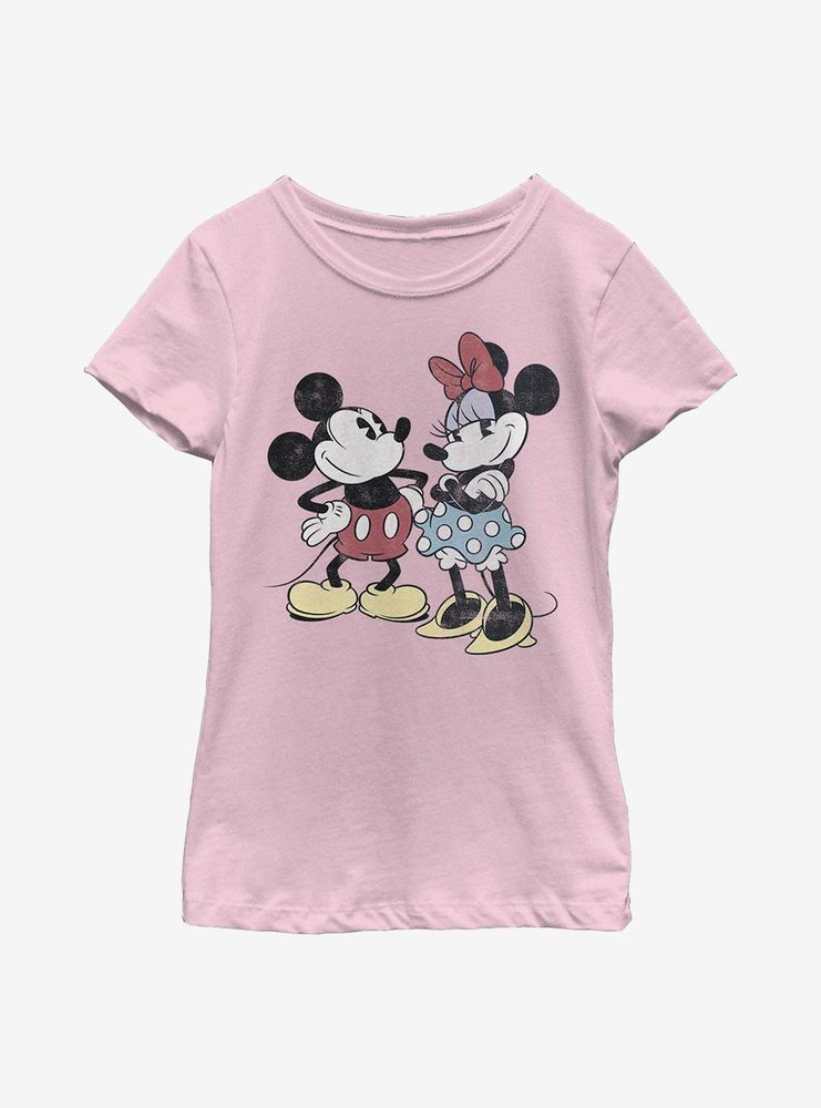 Disney Mickey Mouse Minnie Retro Youth Girls T-Shirt