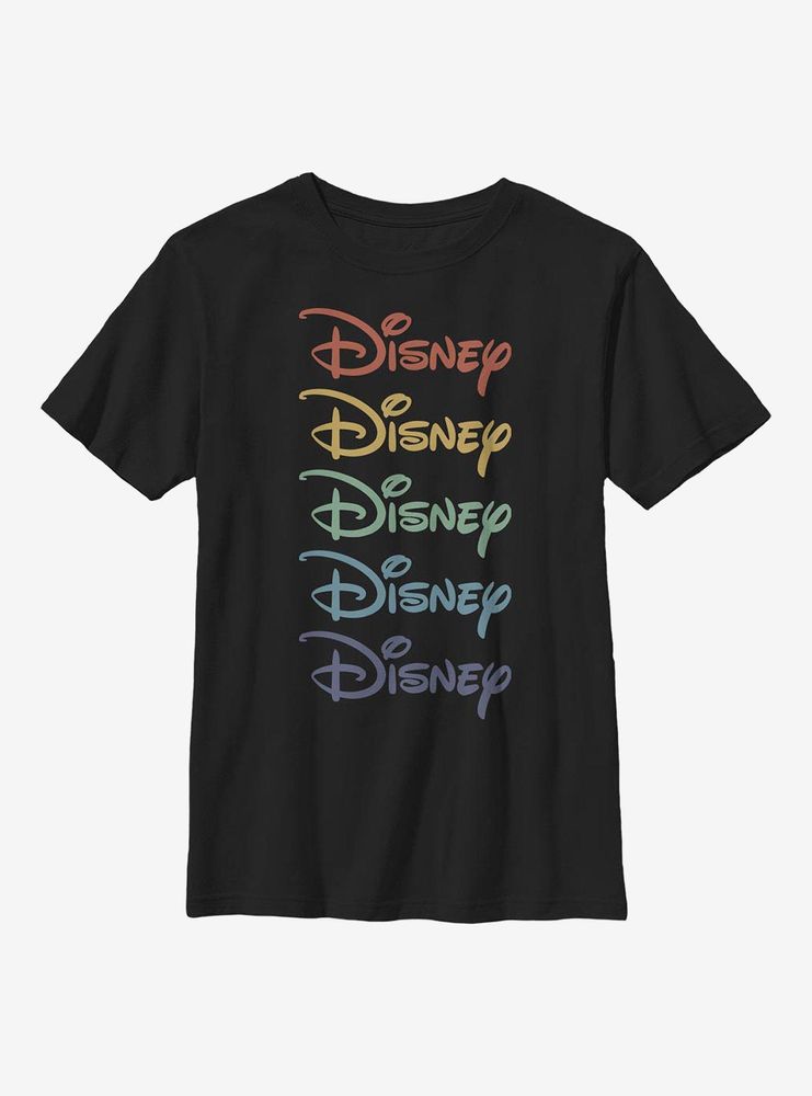 Disney Classic Rainbow Stacked Youth T-Shirt