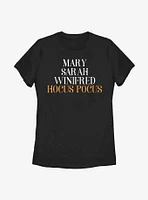 Disney Hocus Pocus Name Stack Womens T-Shirt