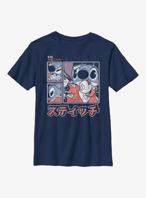 Disney Lilo And Stitch Japanese Text Youth T-Shirt