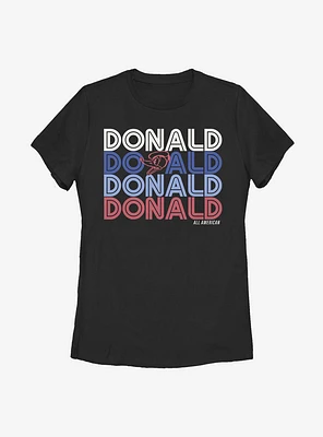 Disney Donald Duck Retro Stack Womens T-Shirt