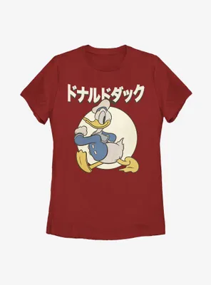 Disney Donald Duck Japanese Text Womens T-Shirt