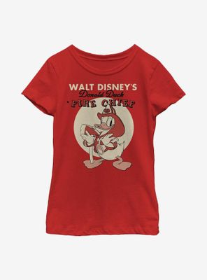 Disney Donald Duck Vintage Fireman Youth Girls T-Shirt
