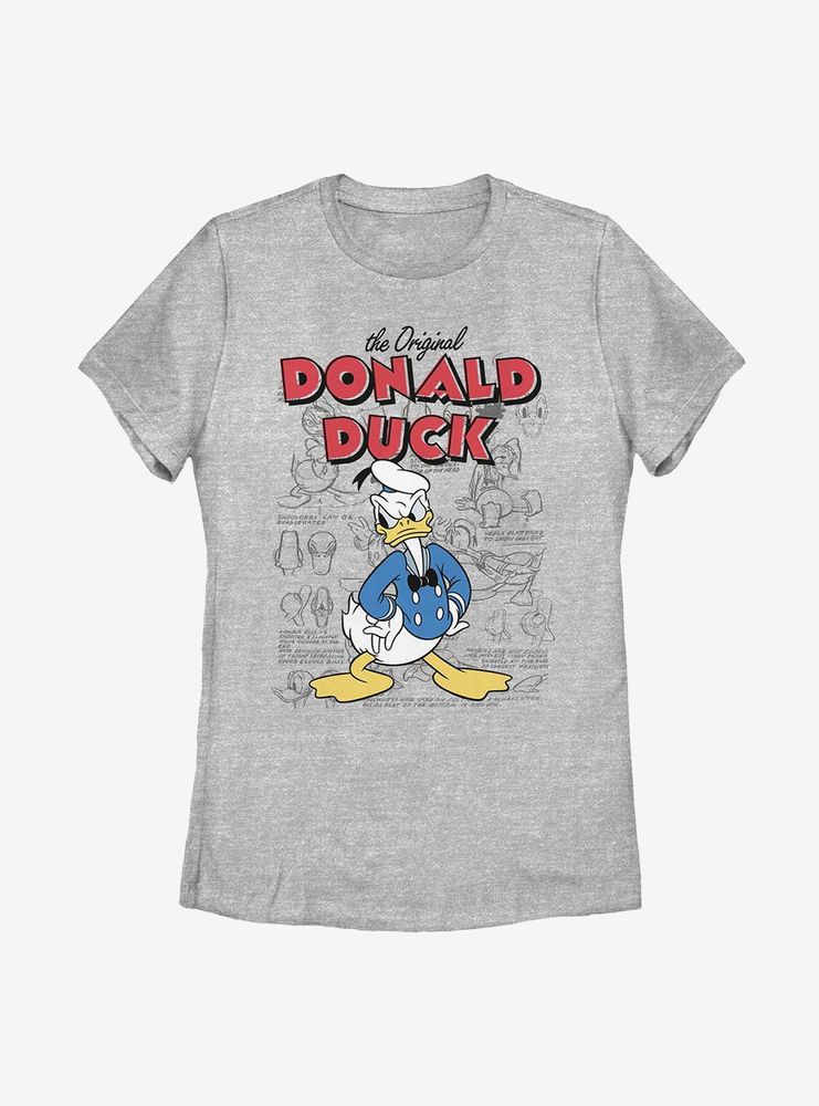 Disney Donald Duck Original Sketchbook Womens T-Shirt