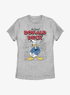 Disney Donald Duck Original Sketchbook Womens T-Shirt
